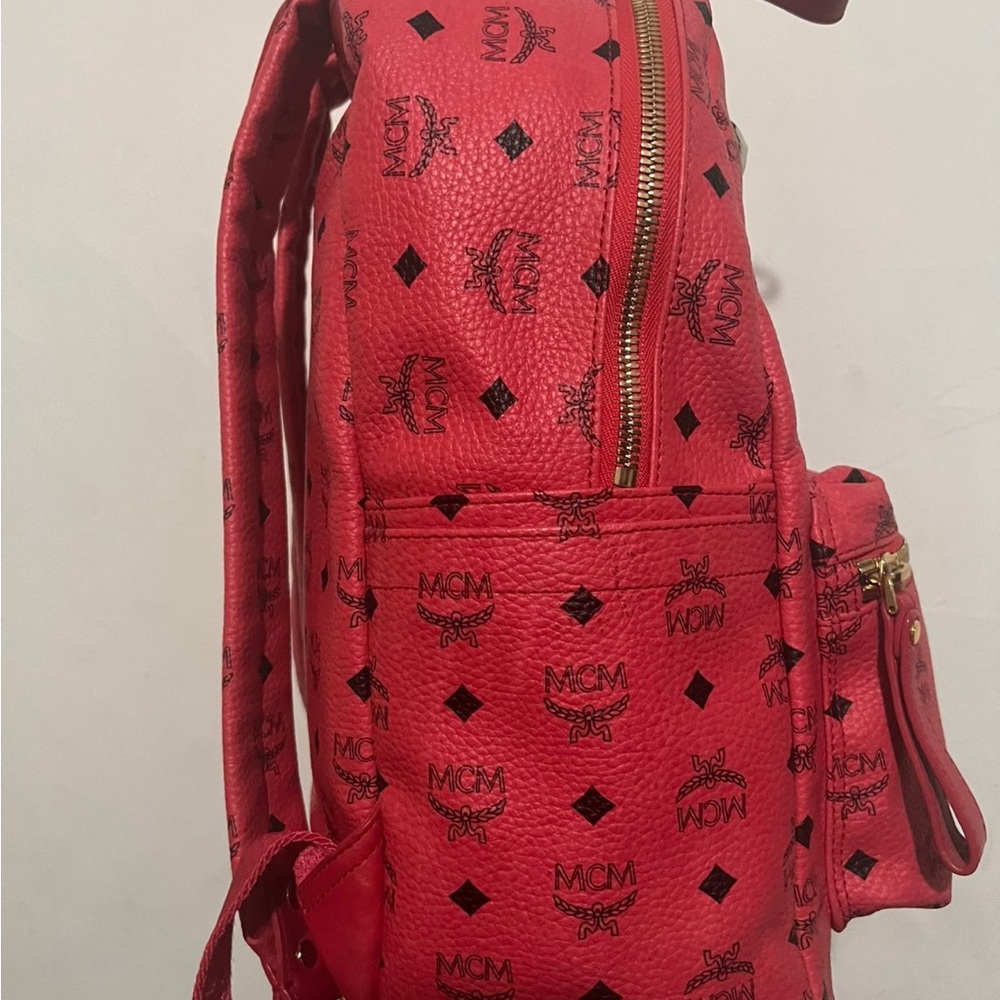 Large Red Mcm Backpack - image 3